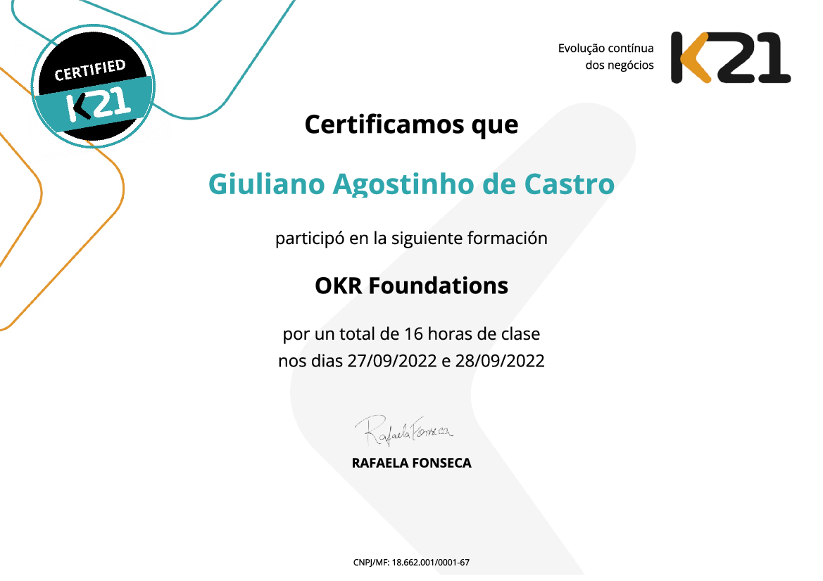 Certificado K21